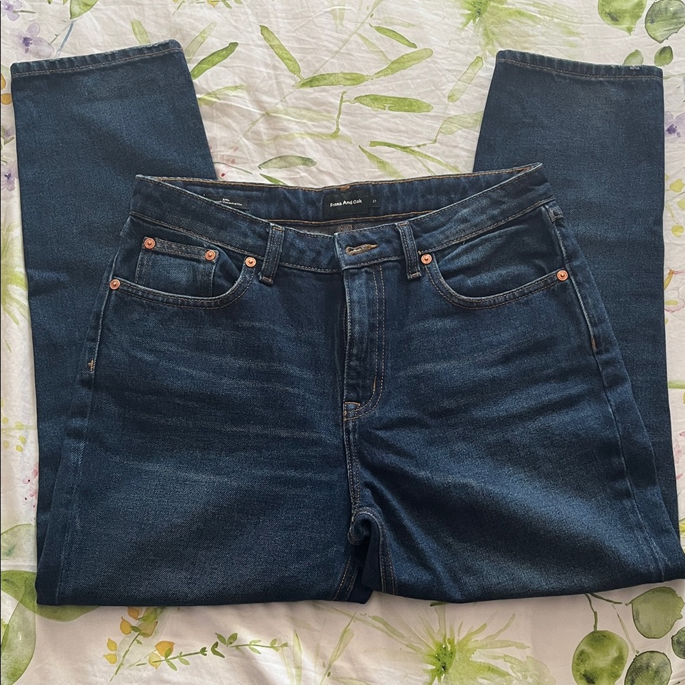 Frank And Oak Dark Indigo Billie Relaxed Jeans